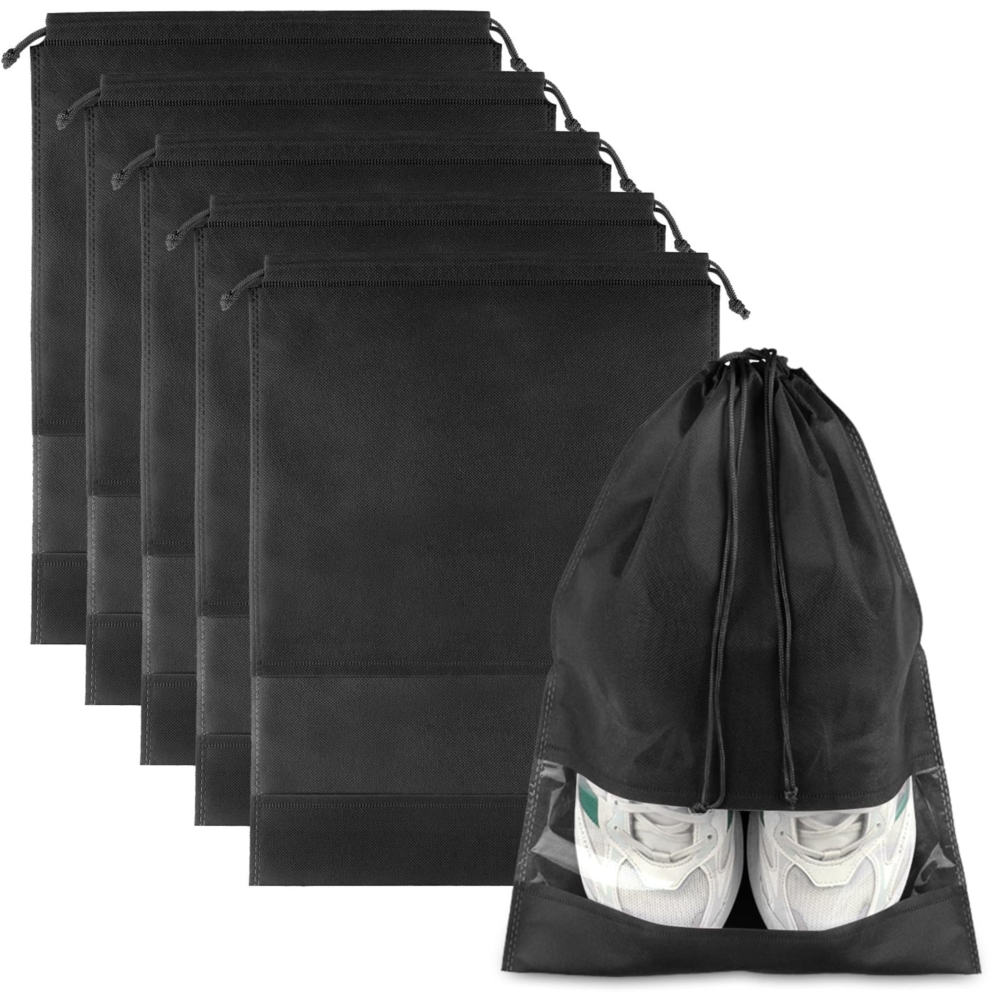 Travel Clear Shoe Bags - 5 Pack Waterproof Storage