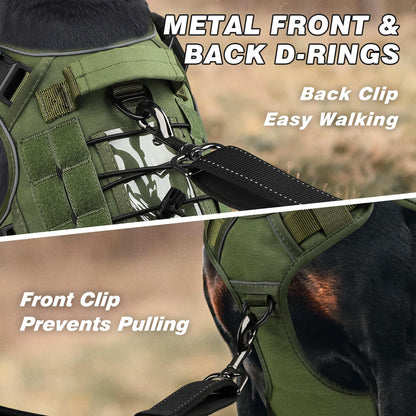 GuardianGrip Tactical Dog Vest - Large, Reflective, Green