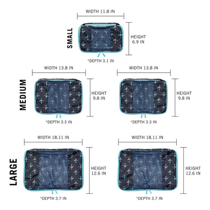 TravelWise Weekender Packing Cube Set - Silver 5-Piece