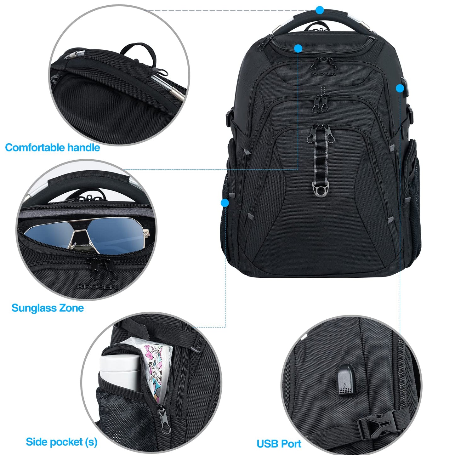 KROSER XL Shield Backpack - RFID & Water-Repellent