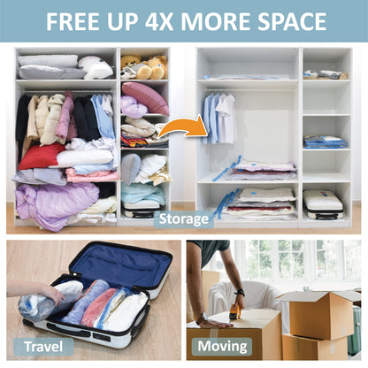 CozyVac Travel Bags with Pump - 6 Pack Space Savers