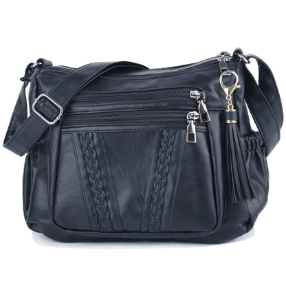 ELDA Chic Crossbody: Soft PU Leather Multi-Pocket Bag