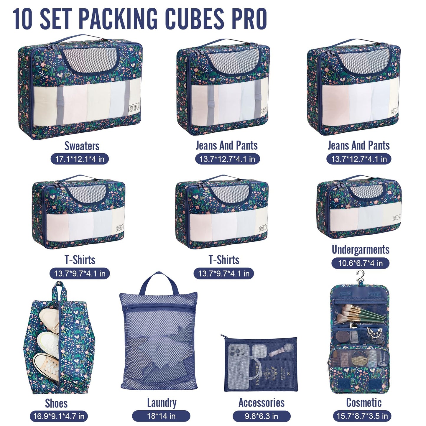 Veken Travel Cubes - 8 Piece Set