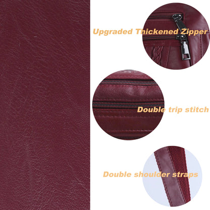 ELDA Chic Crossbody: Soft PU Leather Multi-Pocket Bag