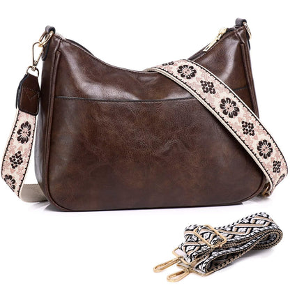 AUYOCO Chic Vegan Leather Crossbody Bag with Strap