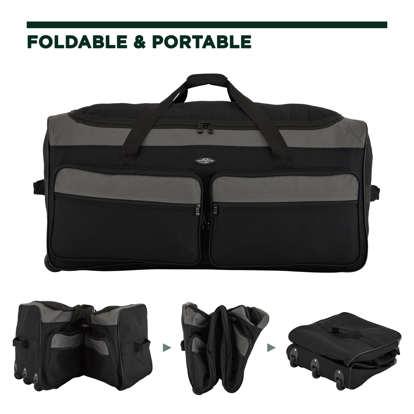 Travelers Club 36" Asgard 3-Wheel Rolling Duffel Bag