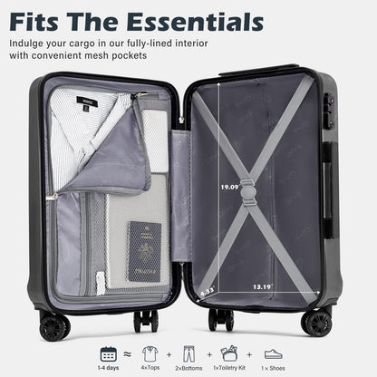 Coolife Expandable Spinner Luggage Set - 3 Piece