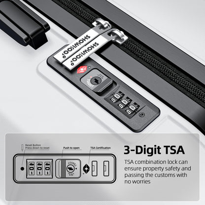 Expandable ShowKoo Suitcase - Durable & TSA Lock