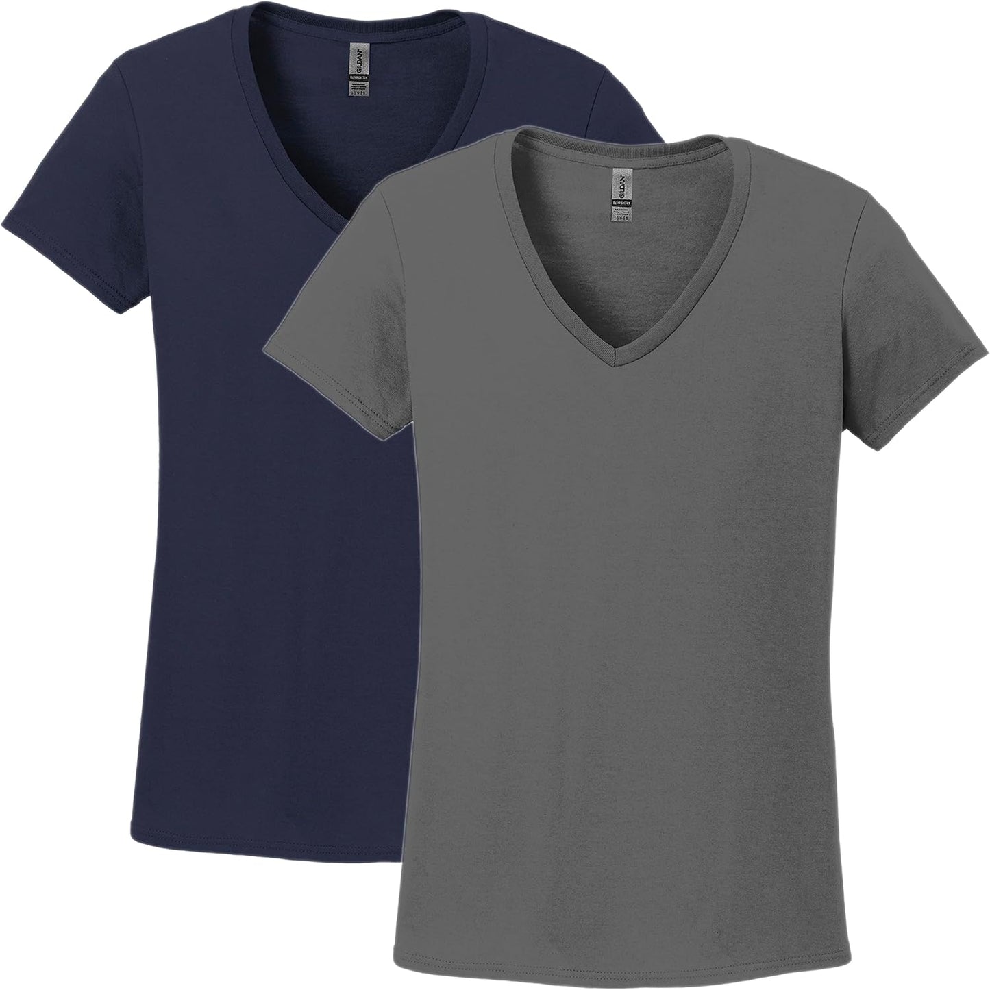 Gildan V-Neck Cotton Tee Duo for Women