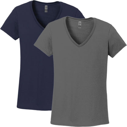 Gildan V-Neck Cotton Tee Duo for Women