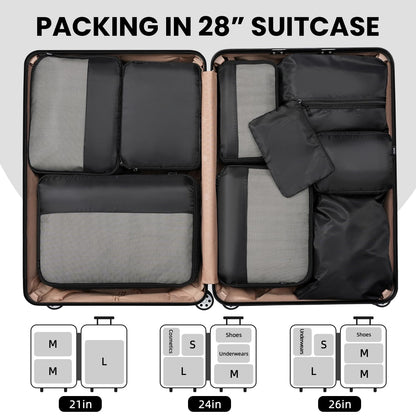 BAGAIL Travel Cubes: 8/9 Set Packing Organizers