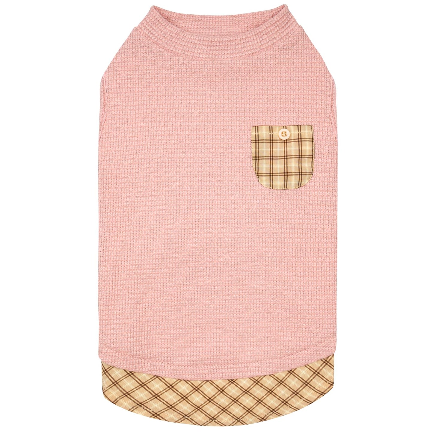 PlaidPup Waffle Vest: Soft, Stretchy, & Cute!