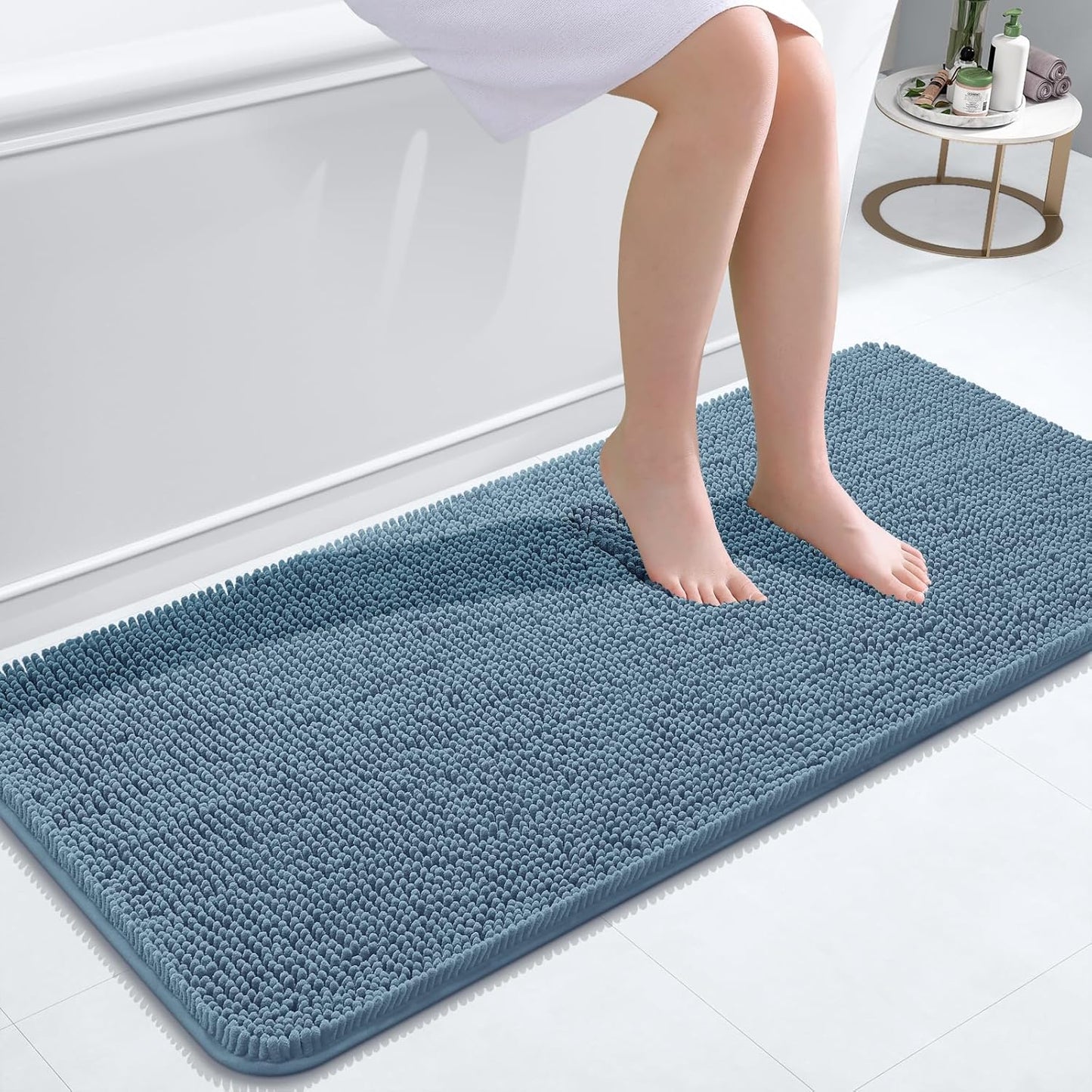 OLANLY Luxe Chenille Bath Mat - Quick Dry & Soft