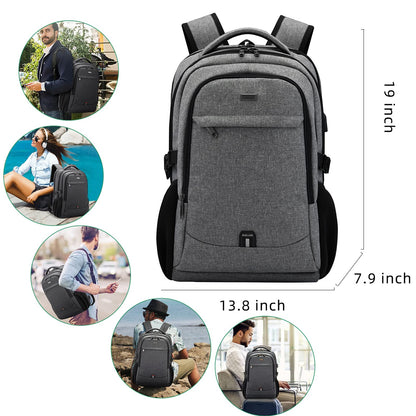 DUSLANG Travel Laptop Backpack with USB Port - Black