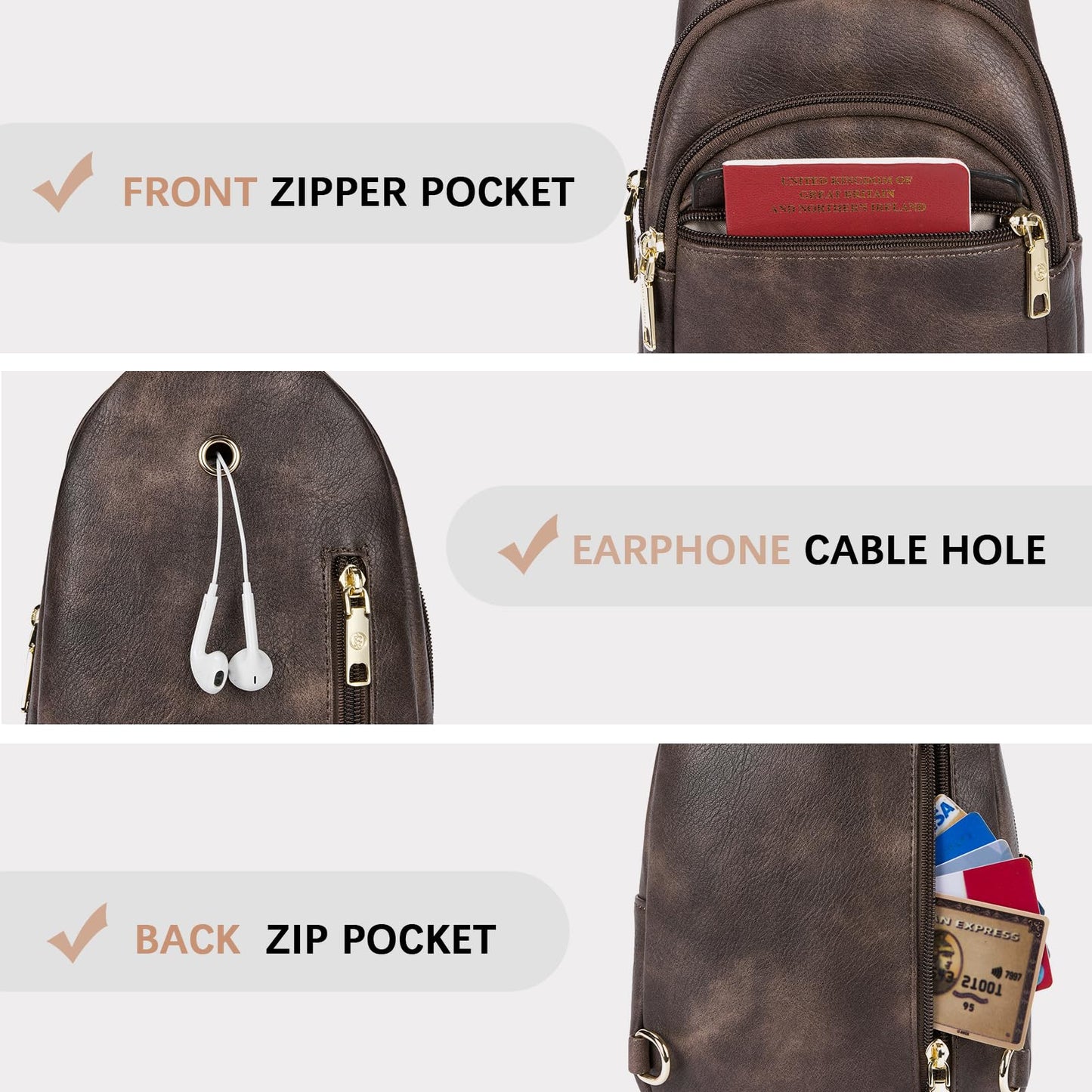 BOSTANTEN Chic Leather Crossbody Sling Bag