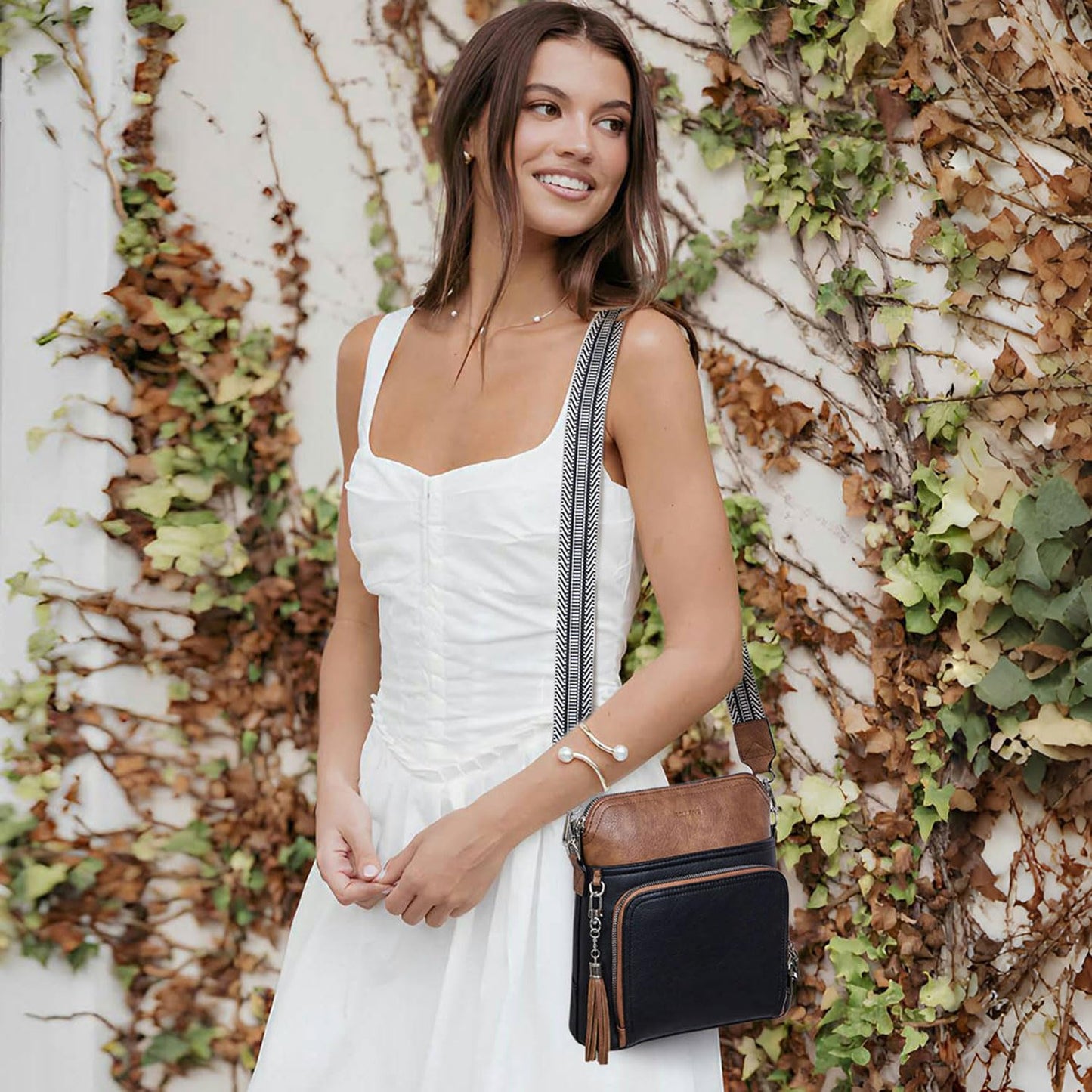 Tassel Charm Crossbody Bag for Women