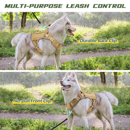 GuardianGrip Tactical Dog Vest - Large, Reflective, Green