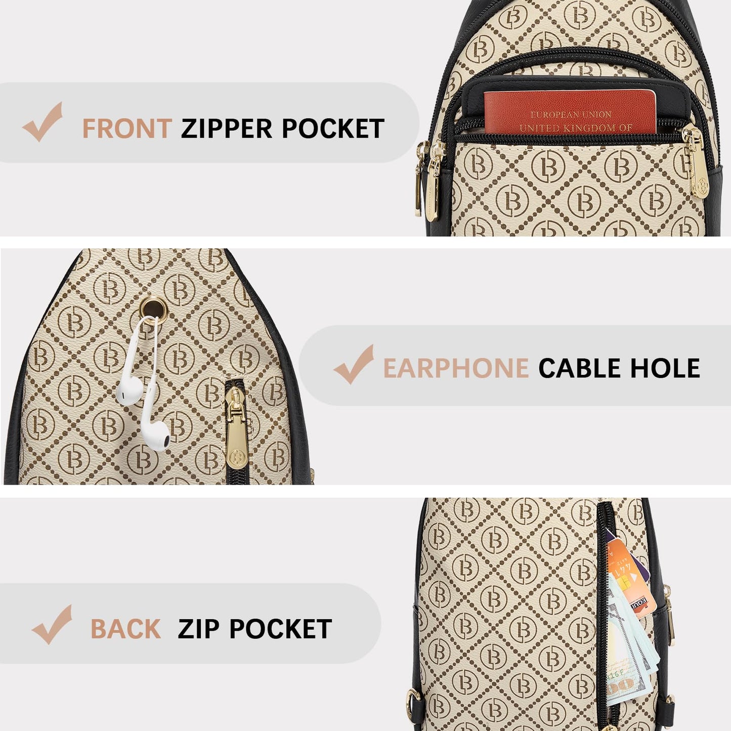 BOSTANTEN Chic Leather Crossbody Sling Bag