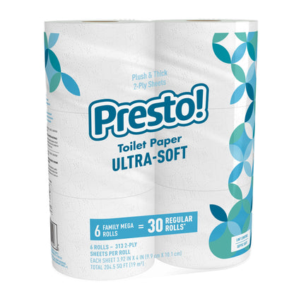 Presto! Ultra-Soft 2-Ply Family Mega Rolls Pack