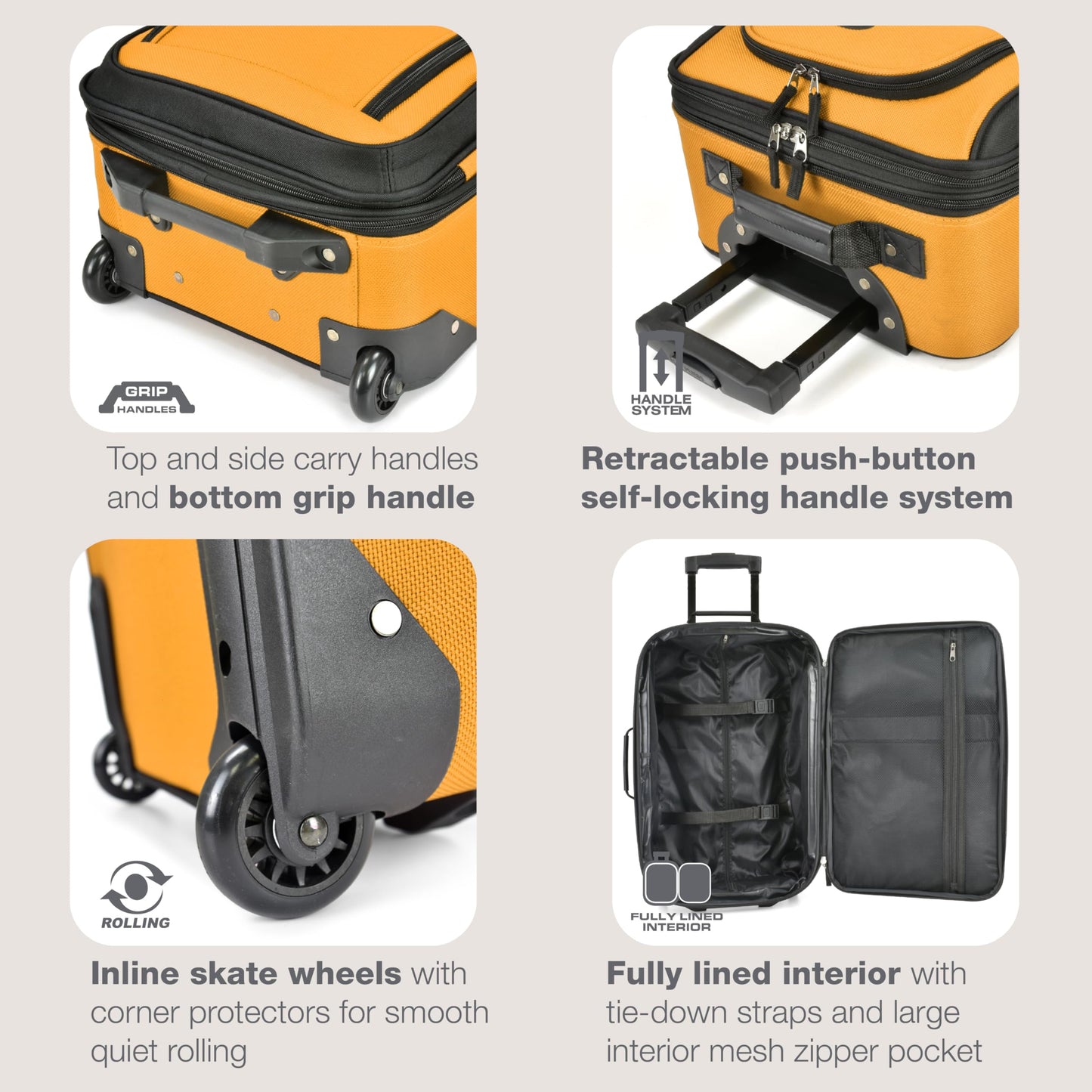U.S. Traveler Rio Expandable Orange Carry-on