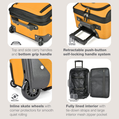 U.S. Traveler Rio Expandable Orange Carry-on