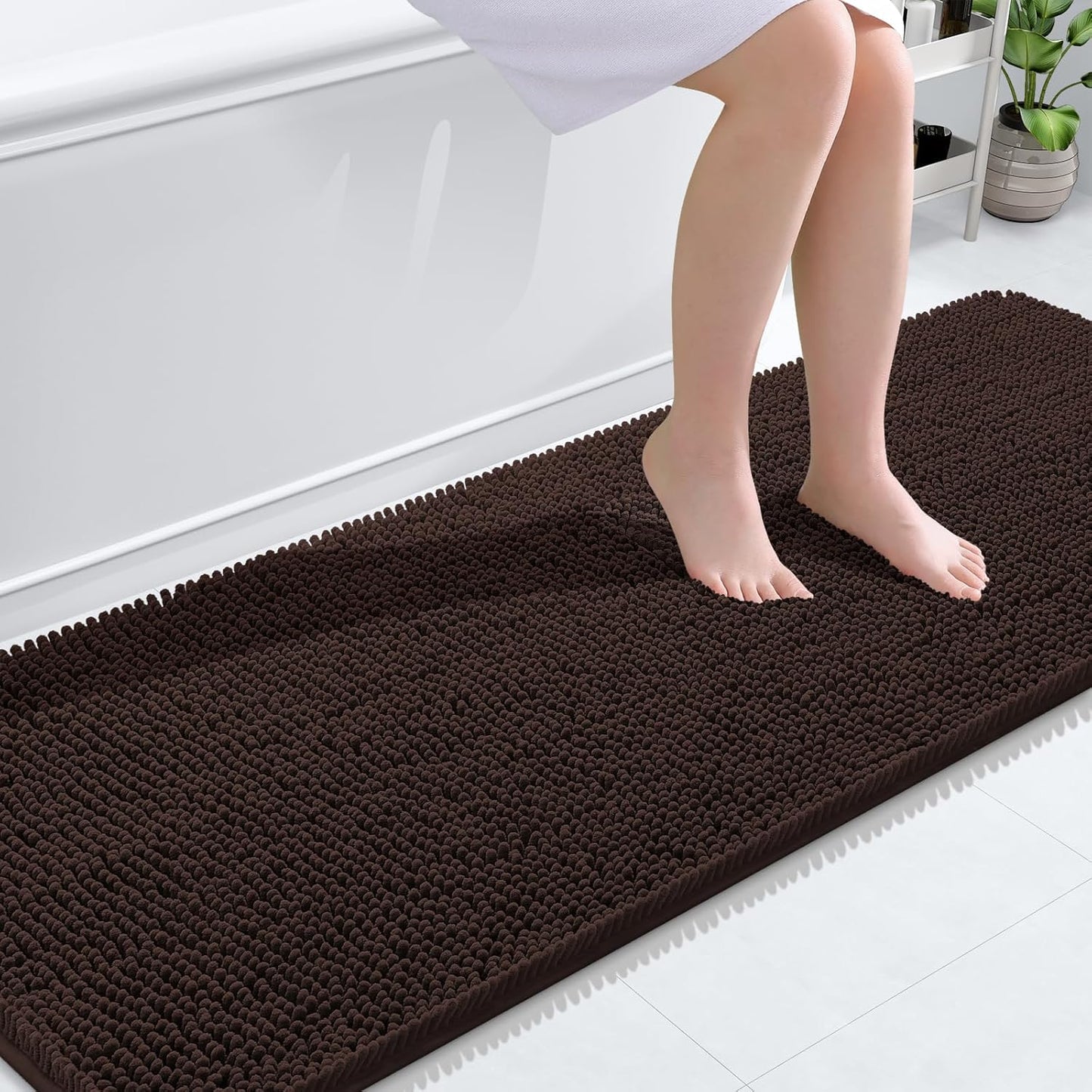 OLANLY Luxe Chenille Bath Mat - Quick Dry & Soft
