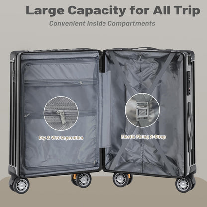 JetGlide 3pc Spinner: Expandable Hardshell Luggage
