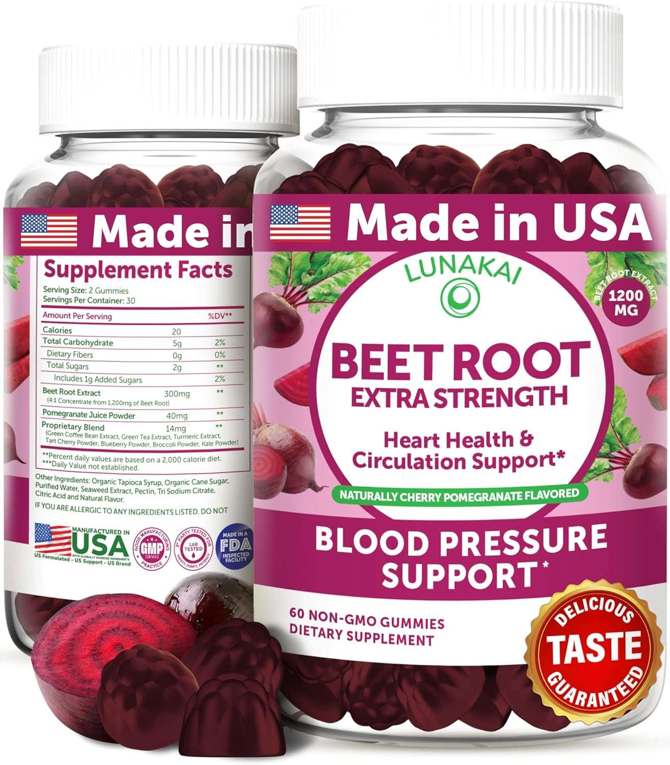 Lunakai Antioxidant Beet Chews - 60ct Gummies
