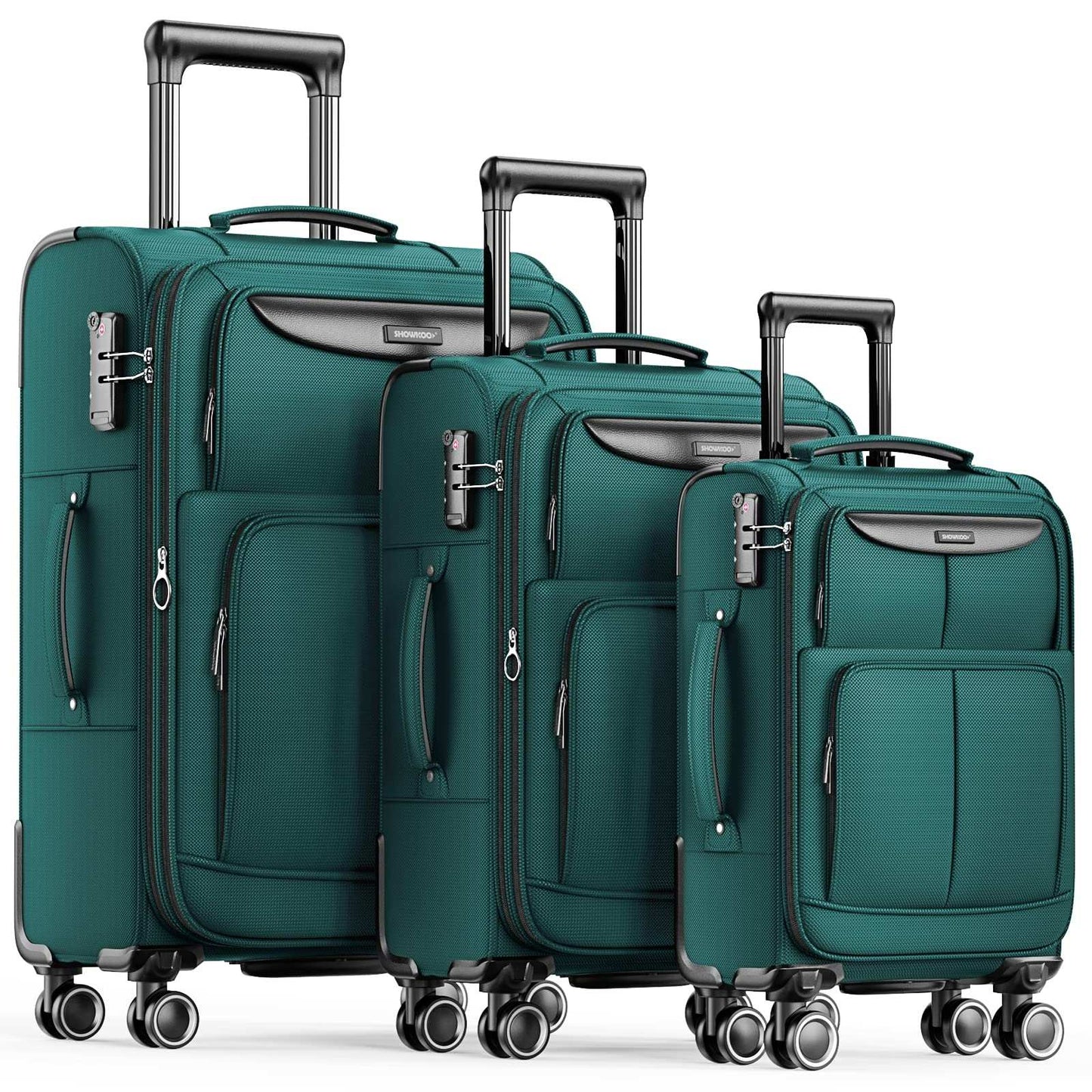SHOWKOO Armygreen 3-Piece Expandable Luggage Set