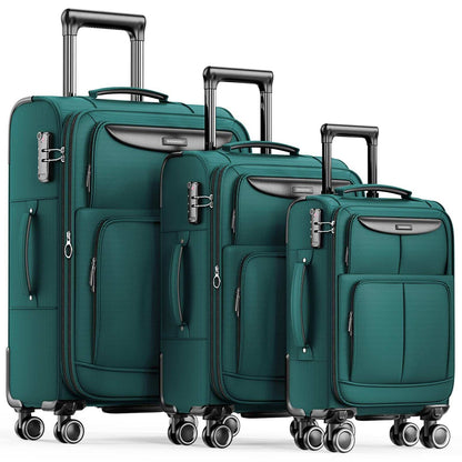 SHOWKOO Armygreen 3-Piece Expandable Luggage Set
