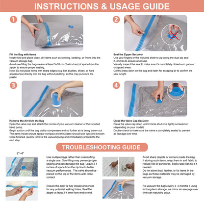 CozyVac Travel Bags with Pump - 6 Pack Space Savers