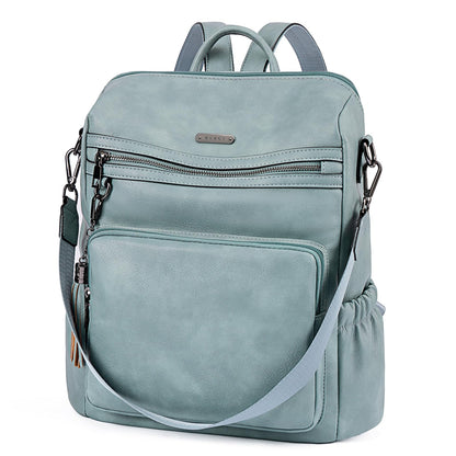 DUO-TONE Luxe Women's Leather Travel Backpack