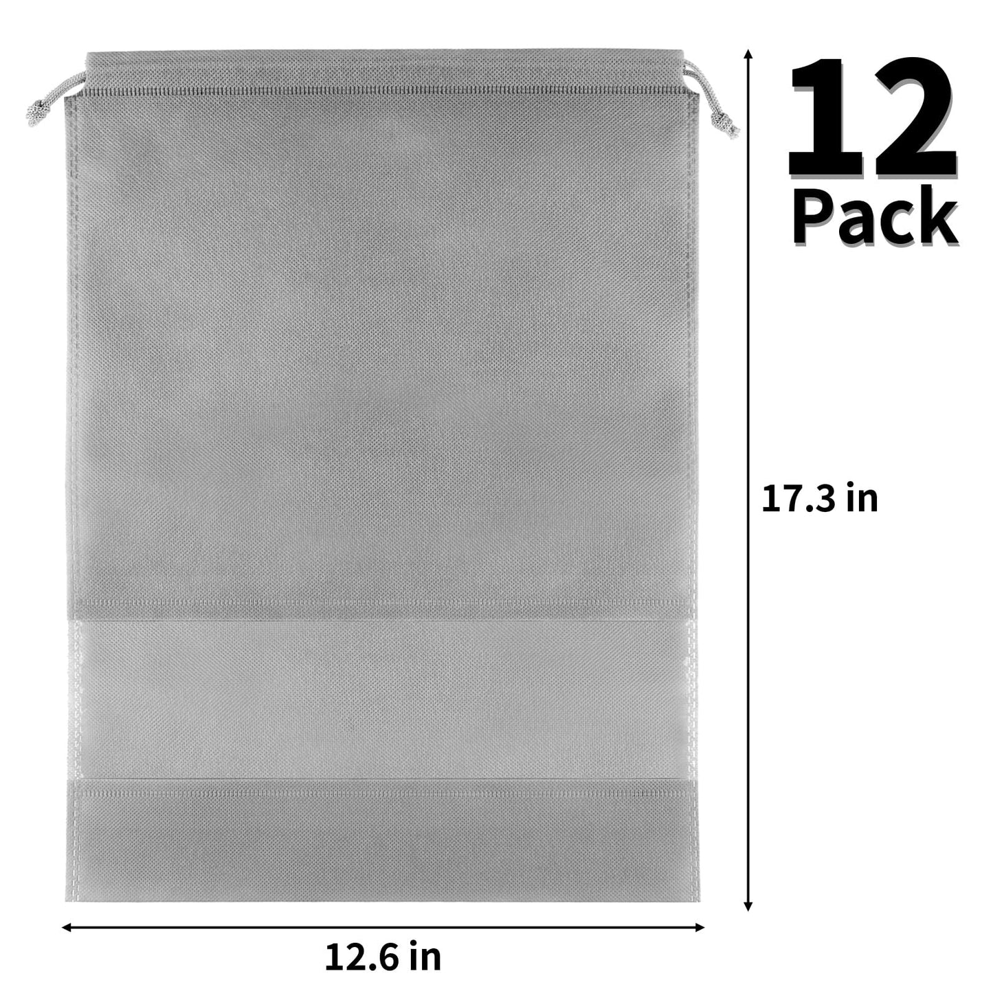 Clear View Travel Shoe Bags - 12 Pack