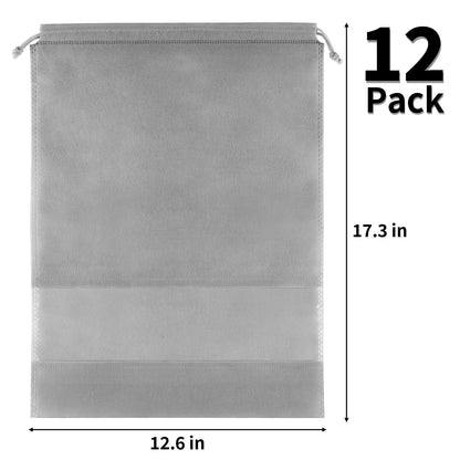 Clear View Travel Shoe Bags - 12 Pack
