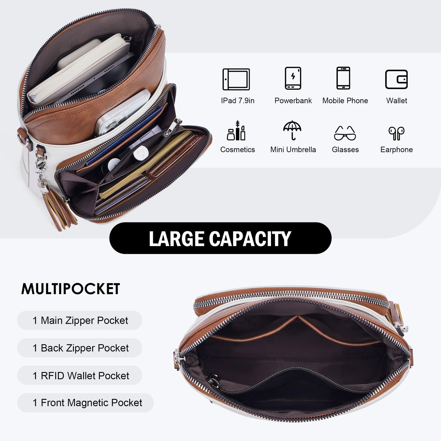 Tassel Charm Crossbody Bag for Women