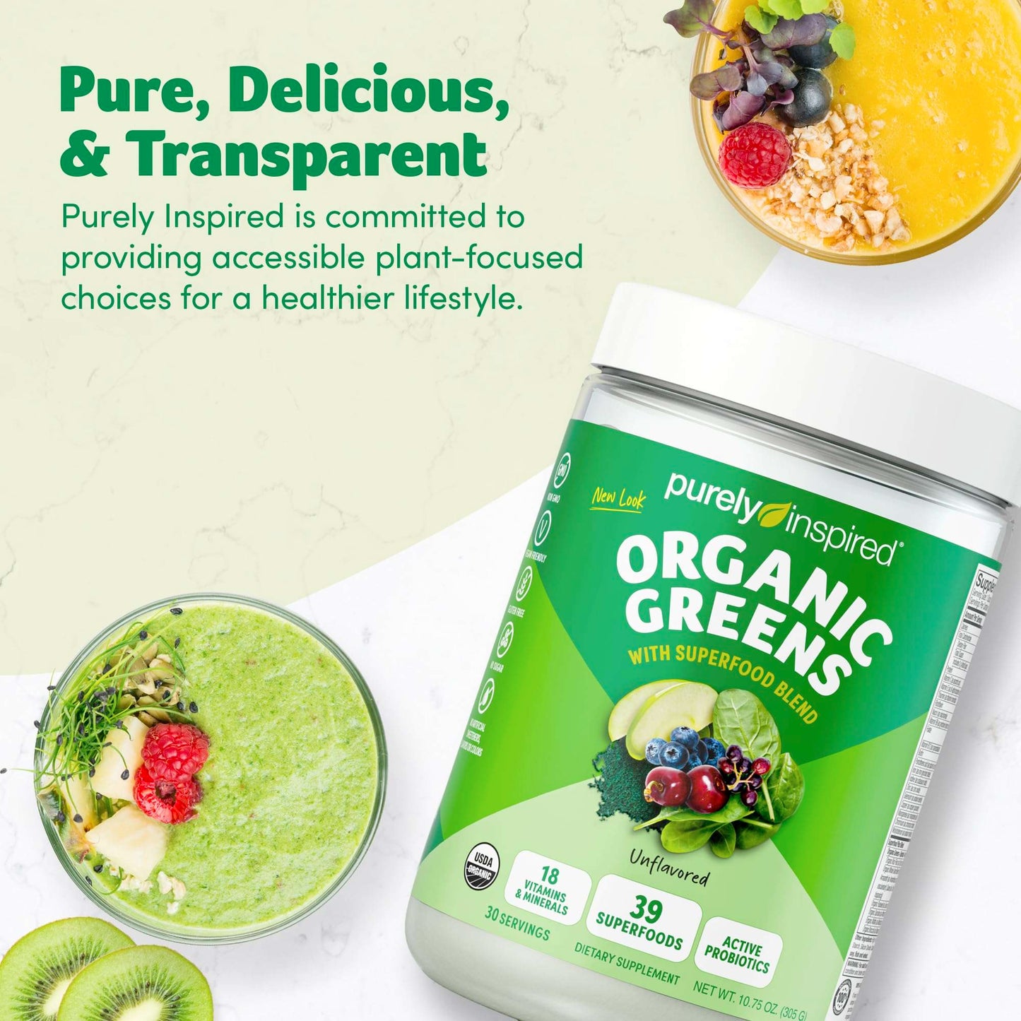 GreenBoost Superfood Smoothie Mix - Unflavored Bliss