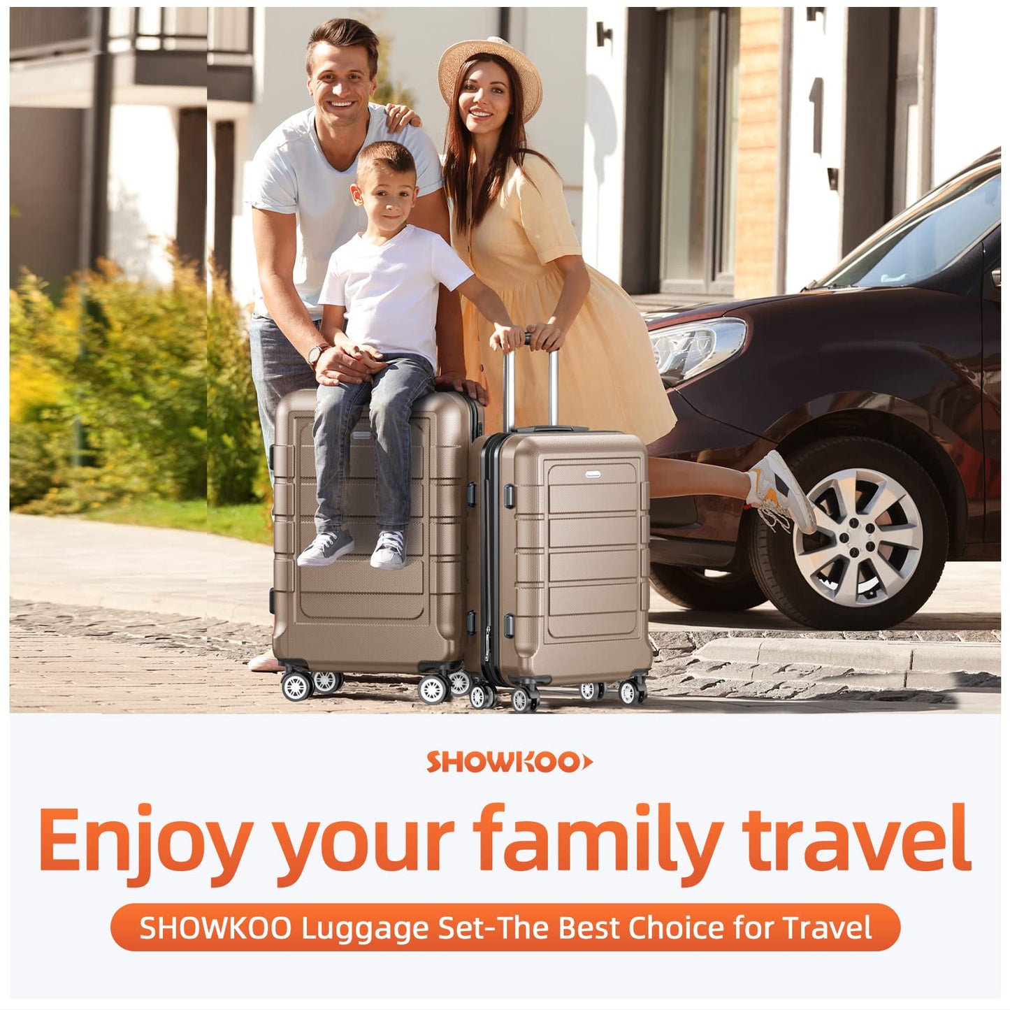 Expandable ShowKoo Suitcase - Durable & TSA Lock