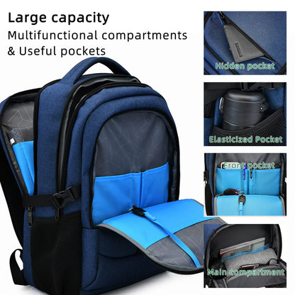 DUSLANG Travel Laptop Backpack with USB Port - Black