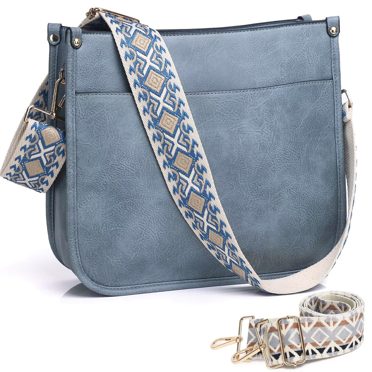 AUYOCO Chic Vegan Leather Crossbody Bag with Strap