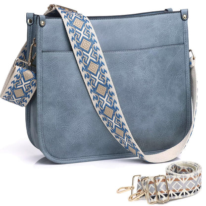 AUYOCO Chic Vegan Leather Crossbody Bag with Strap