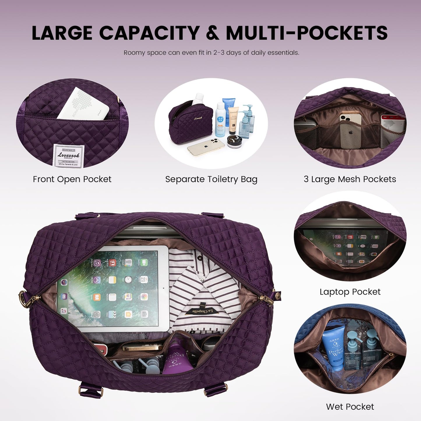 LOVEVOOK All-in-One Duffle: Travel & Gym Ready