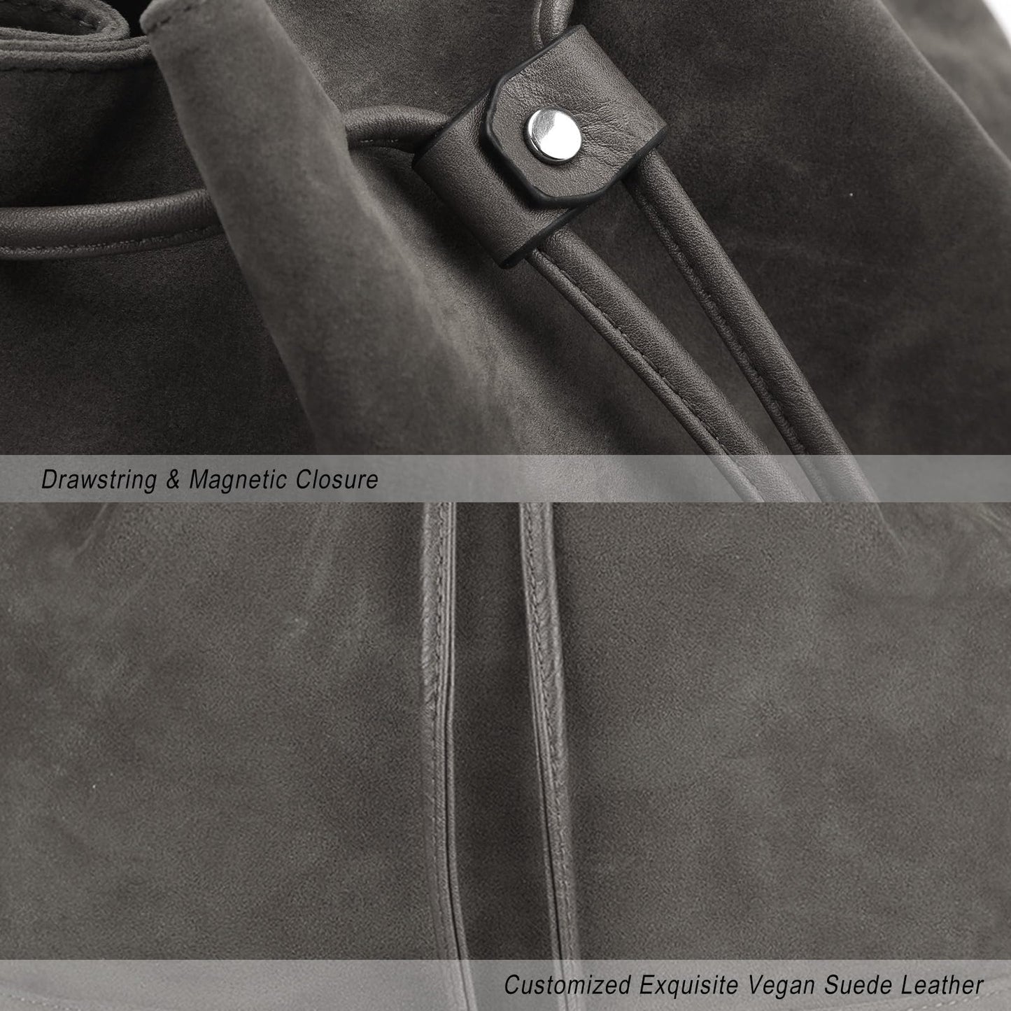 AFKOMST Chic Leather Bucket & Crossbody Bag Set