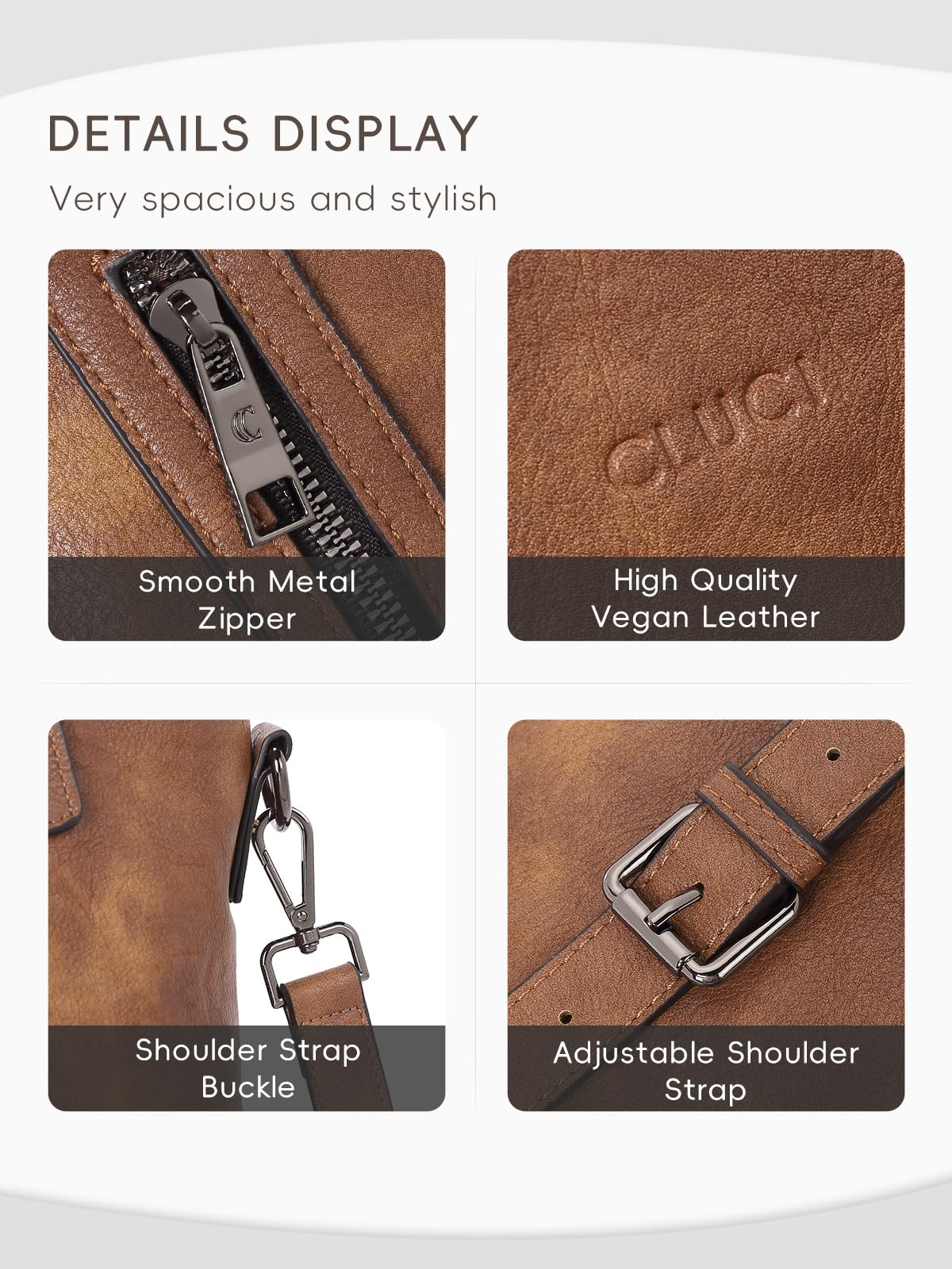 CLUCI Eco Luxe Vegan Leather Tote Bag