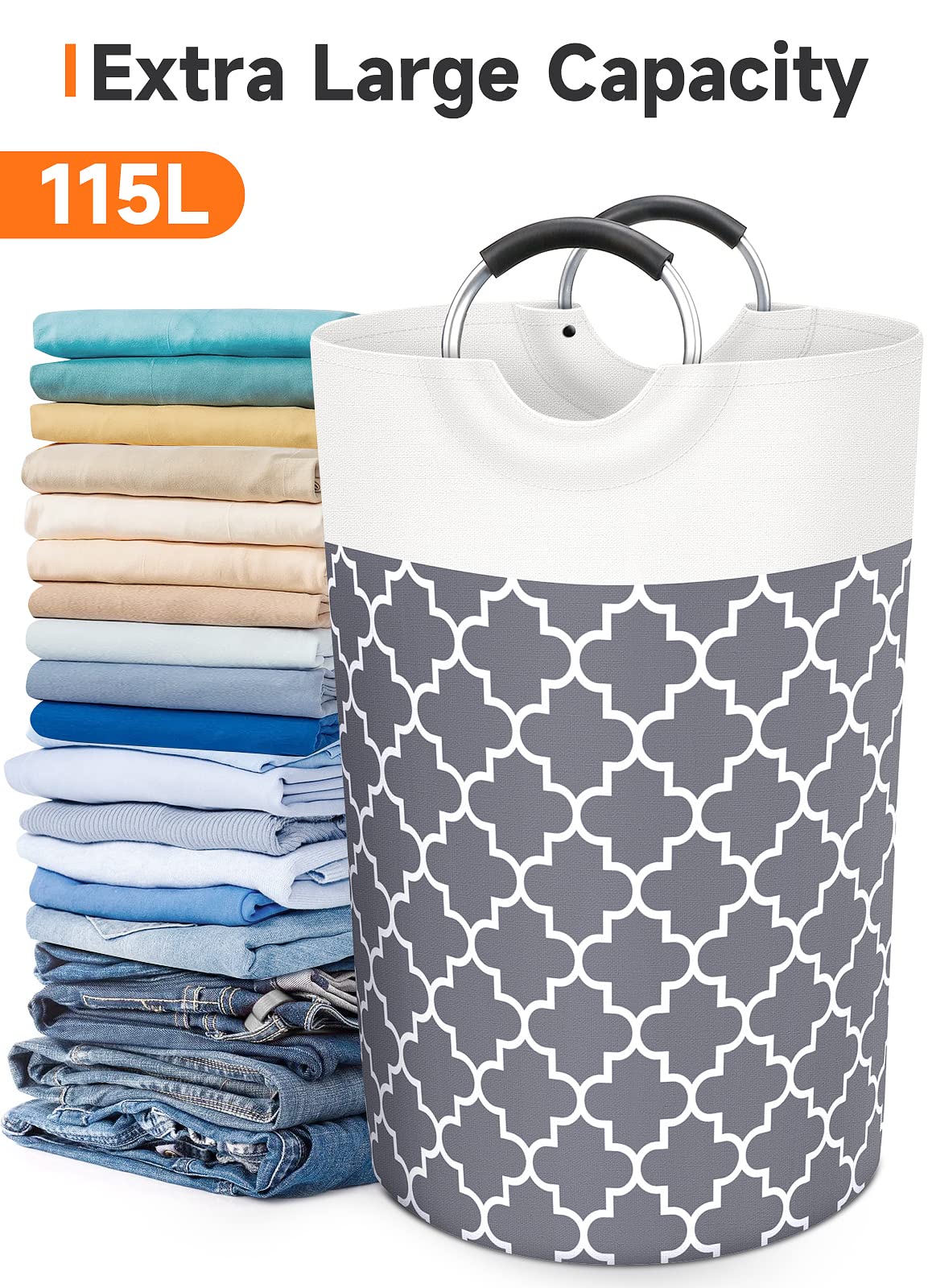 Collapsible Hamper Bag - Grey