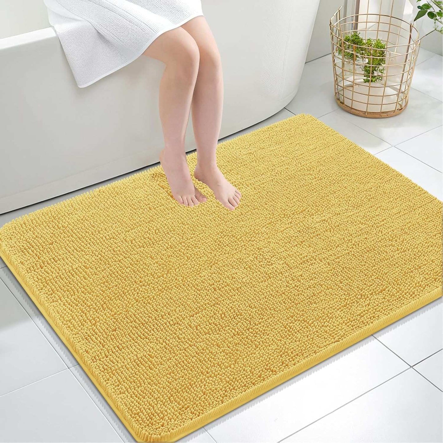 OLANLY Luxe Chenille Bath Mat - Quick Dry & Soft