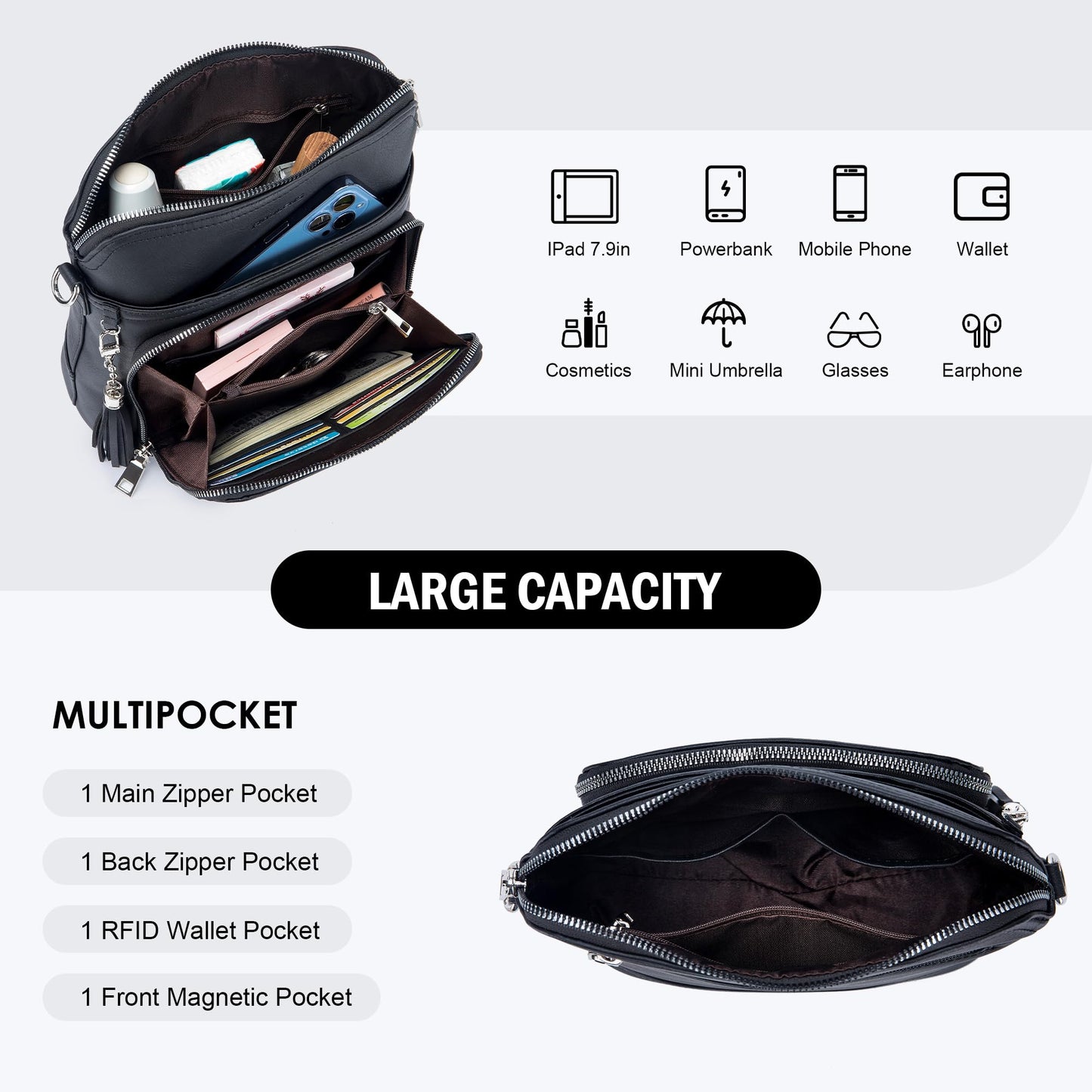 Tassel Charm Crossbody Bag for Women