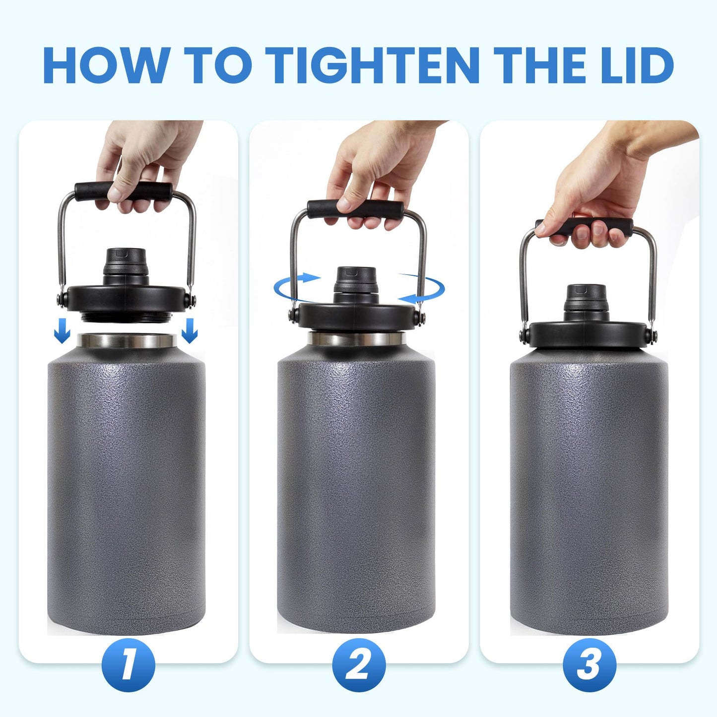 HydraGuard 128oz: Dual-Vacuum Stainless Water Jug