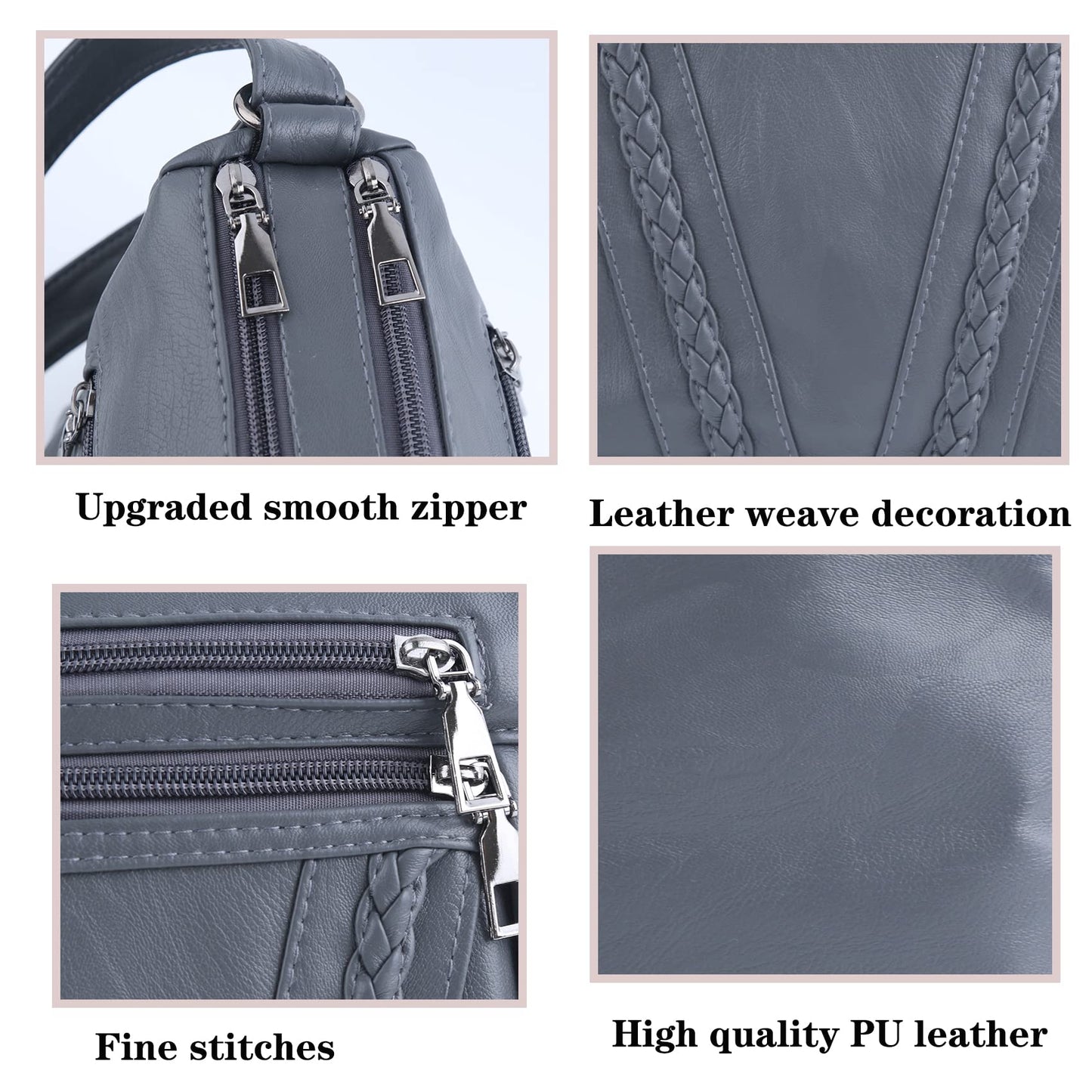 ELDA Chic Crossbody: Soft PU Leather Multi-Pocket Bag