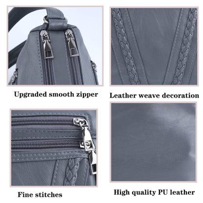 ELDA Chic Crossbody: Soft PU Leather Multi-Pocket Bag