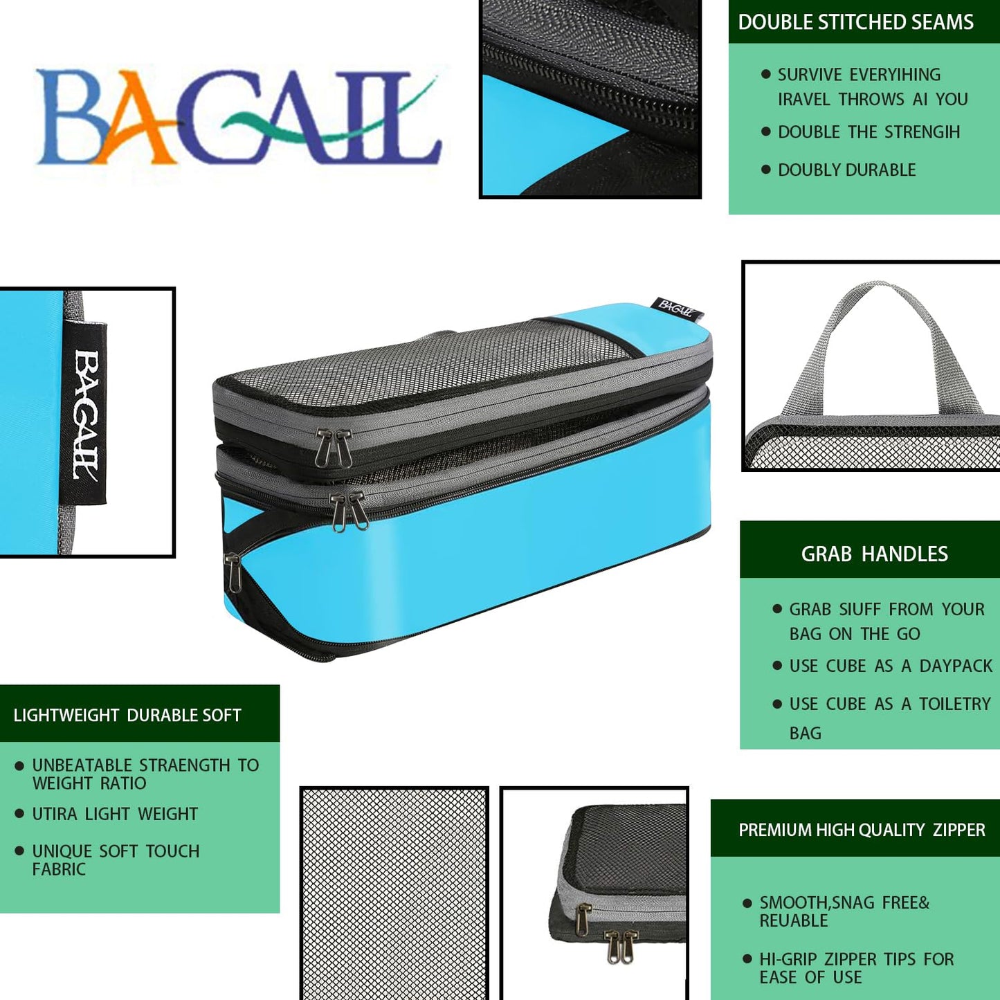 BAGAIL Expandable Travel Compression Cubes Set